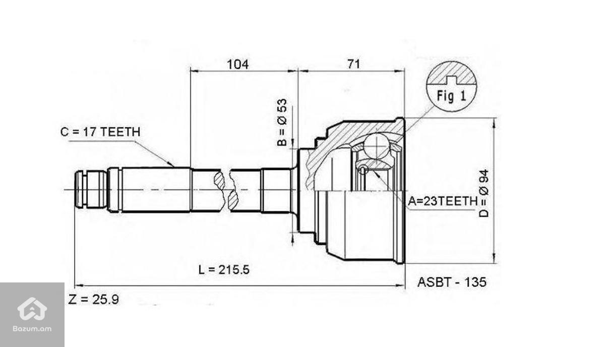 ISUZU TROOPER դրսի գռանատ, шрус внешний.4501 - image 2