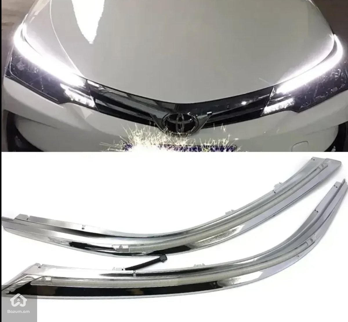 Toyota corolla 2016-2018 LED Լույսեր Թարթիչներ Надфарник Ցերեկային Լույս DRL հալ - image 4