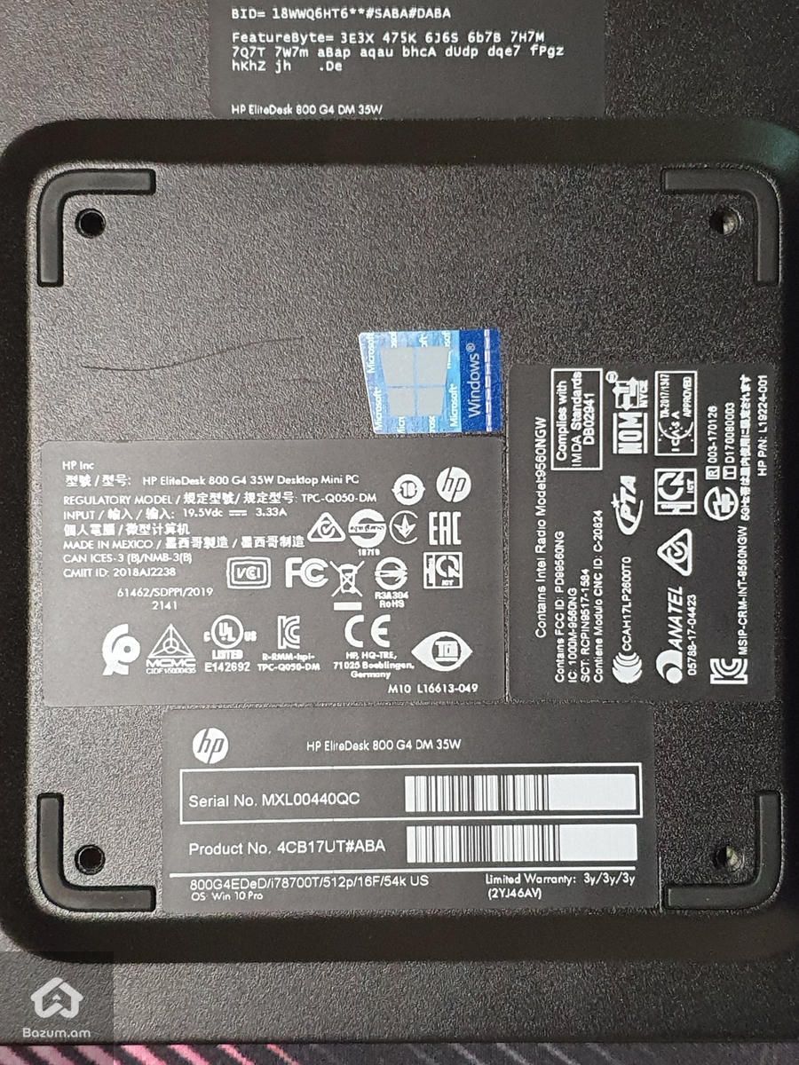 Mini PC HP EliteDesk 800 G4 Micro Intel Core i7 8700T 16Gb Ram 512GB SSD M2 Nvme - image 5