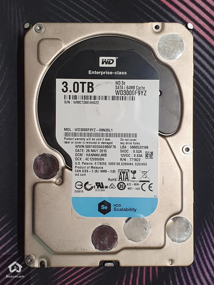  HDD WD Enterprise-Class SE 3TB SATA 6Gb/s 7200RPM Model-WD3000F9YZ - image 2