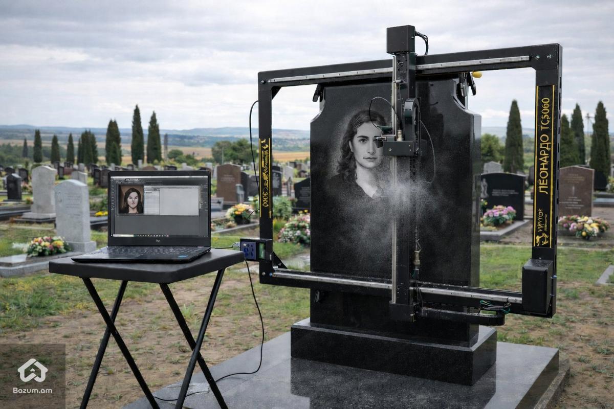 գերեզմանաքարի հուշաքարի նկարի փորանկարում, гравиро