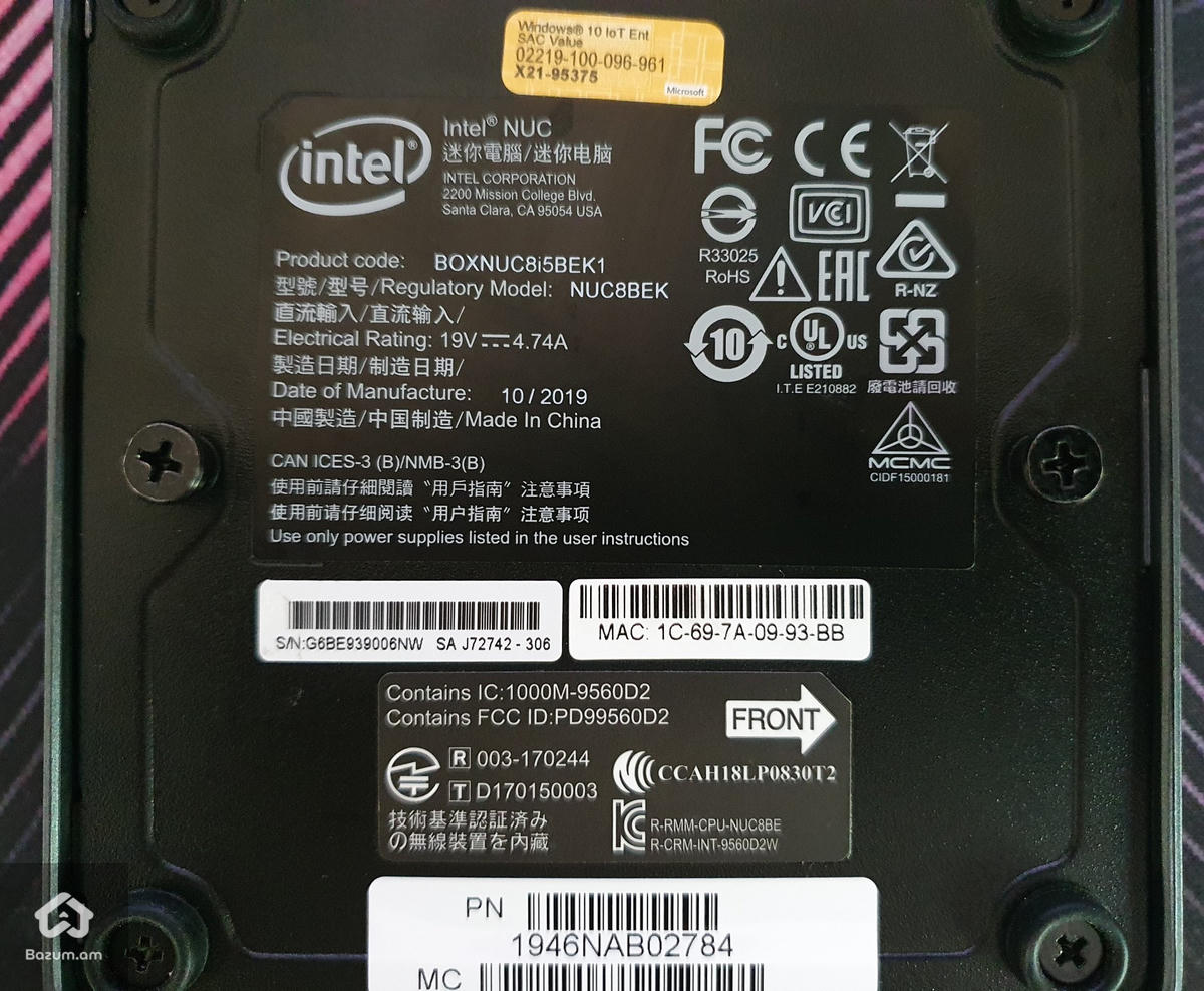 Mini PC Intel Nuc NUC8I5BEK Micro PC Nuk Core i5 8259U 8GB RAM 256GB SSD M2 - image 6